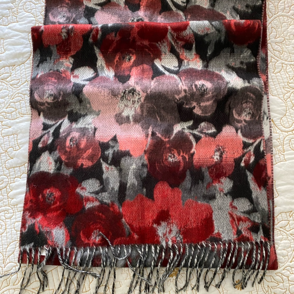 Pretty soft, faux cashmere floral scarf, NWOT